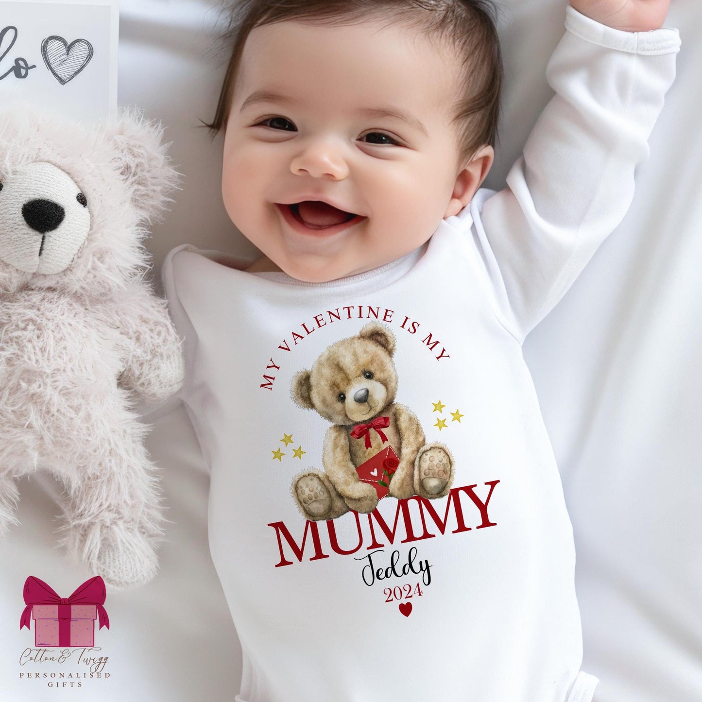 My 1st Valentines Sleepsuit, Daddy Is My Valentine, Valentines Baby Gift, Gender Neutral Valentines Vest/Bodysuit, Valentines Babygrow