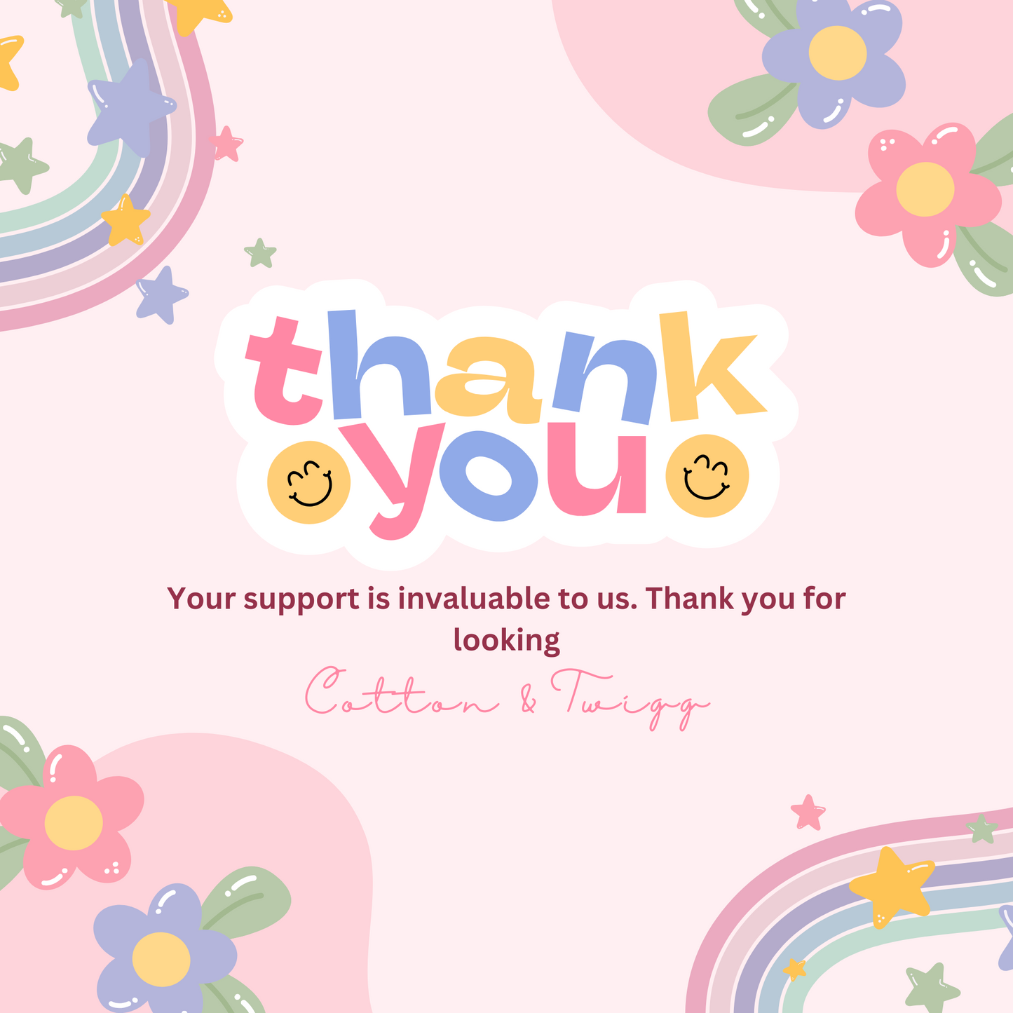 a thank card for a child's birthday