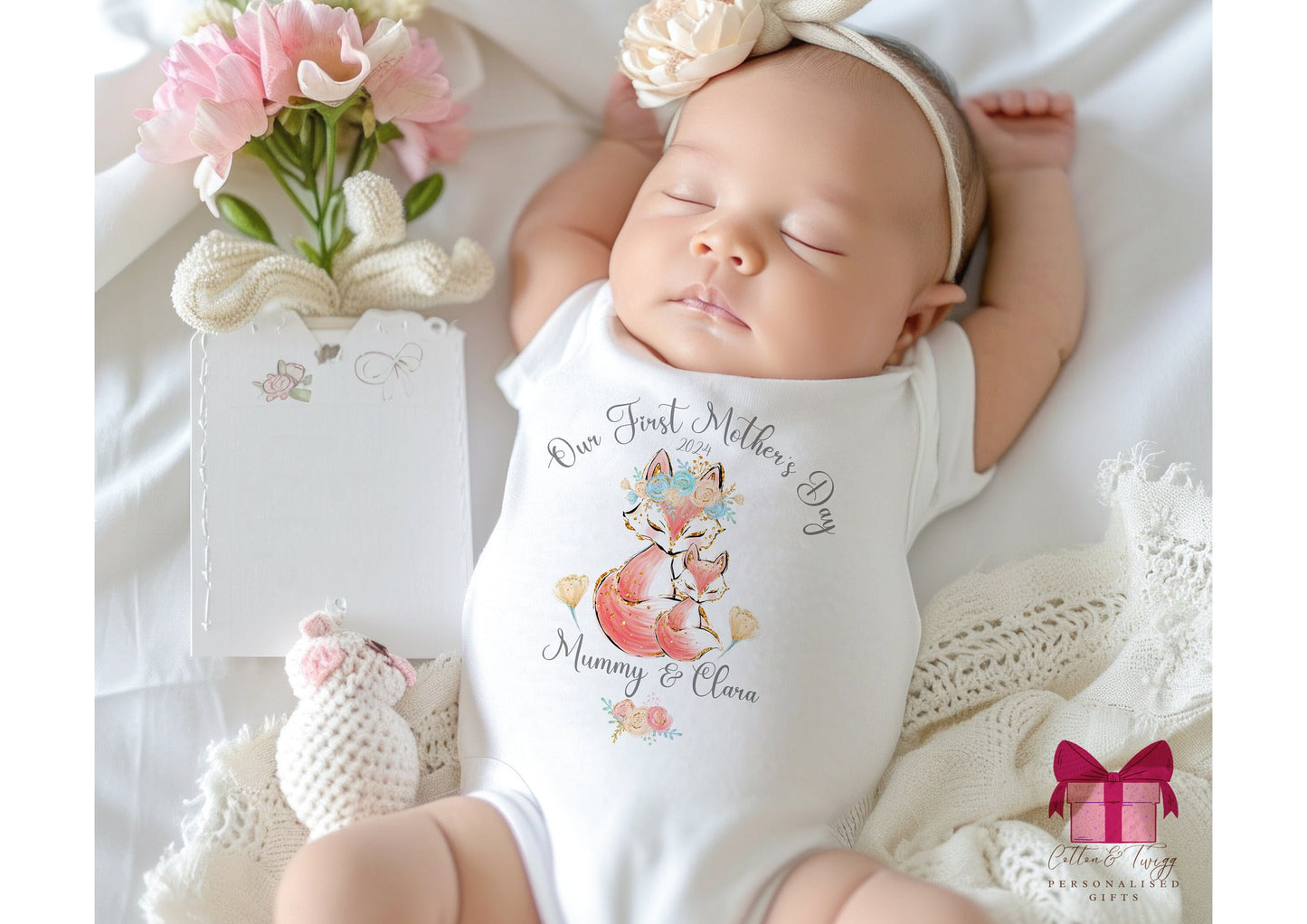 First Mothers Day Sleepsuit, Our First Mothers Day Romper Suit, Baby Girls 1st Mothers Day Outfit, Mothers Day Vest, Personalised Babygrow