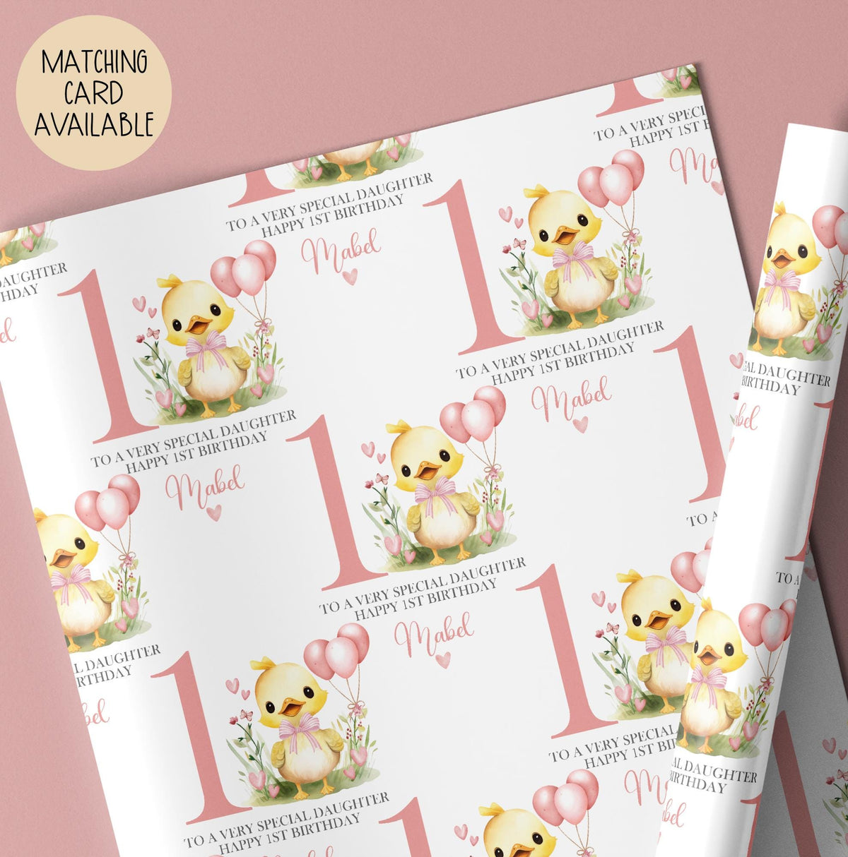 Boys duck 1st birthday wrapping paper