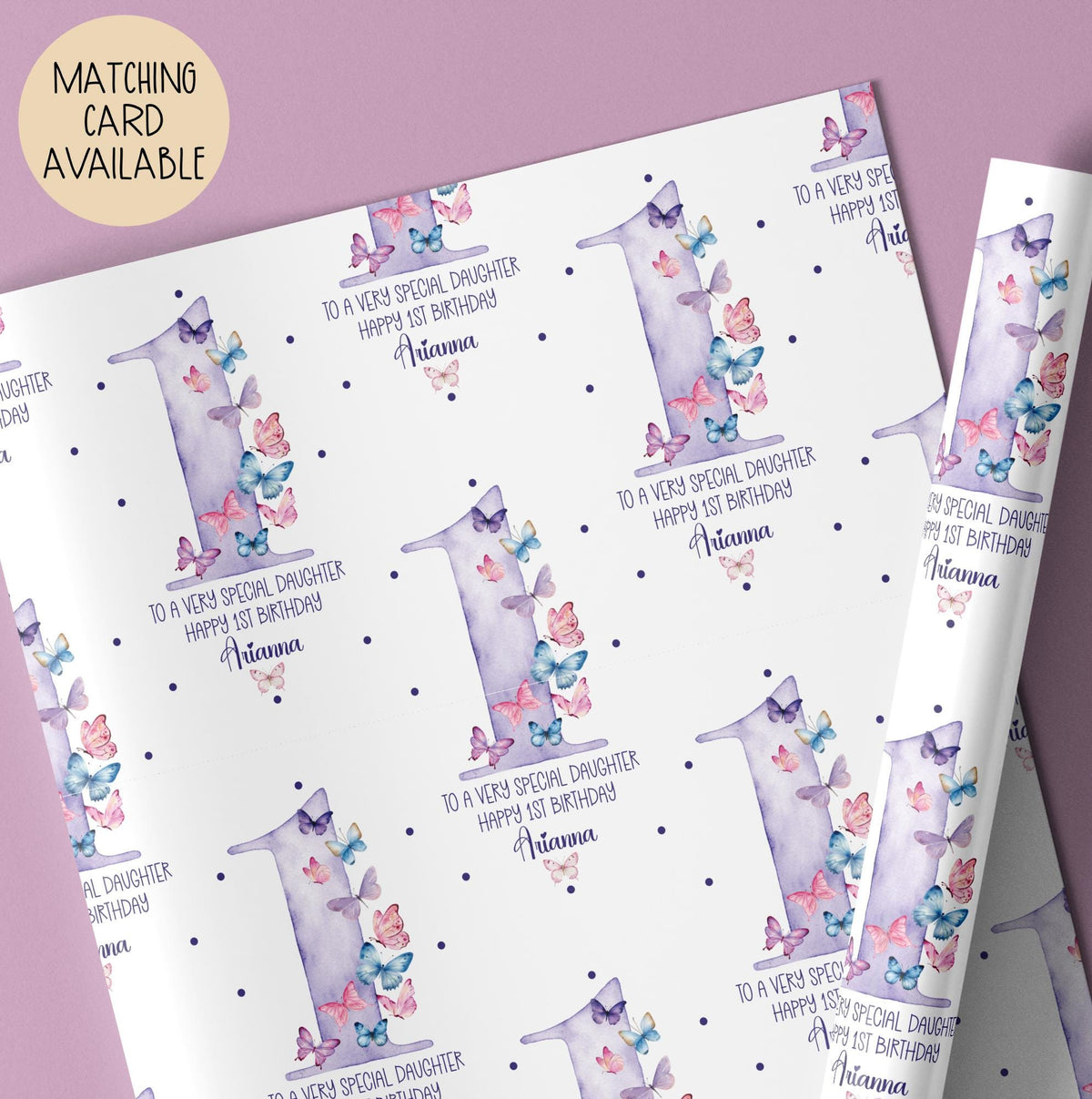 Girls pink cowgirl 1st birthday wrapping paper
