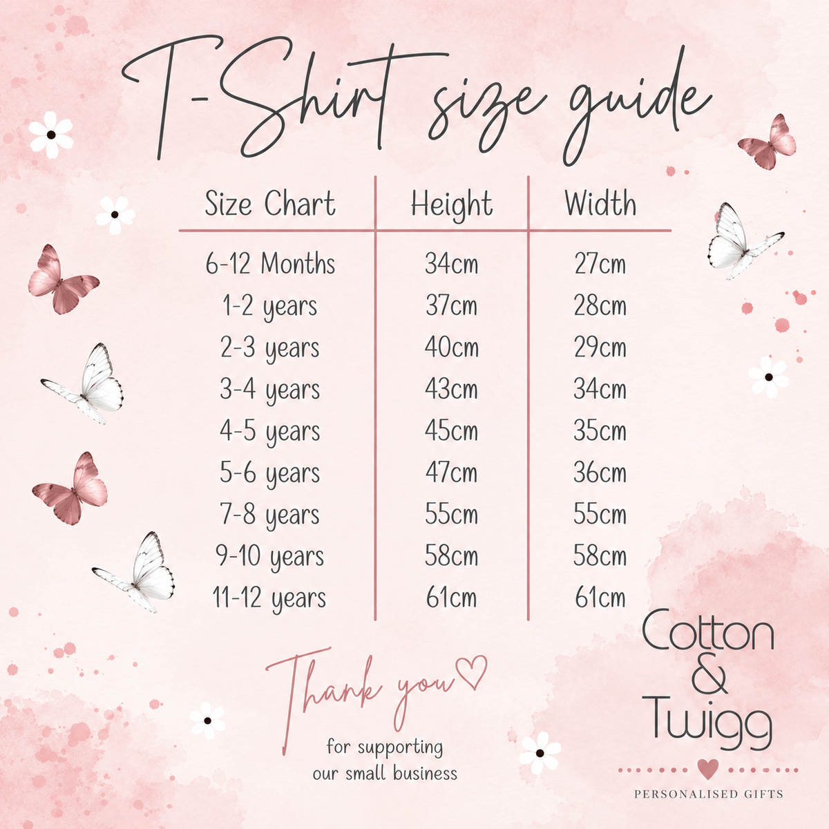 T-shirt size guide