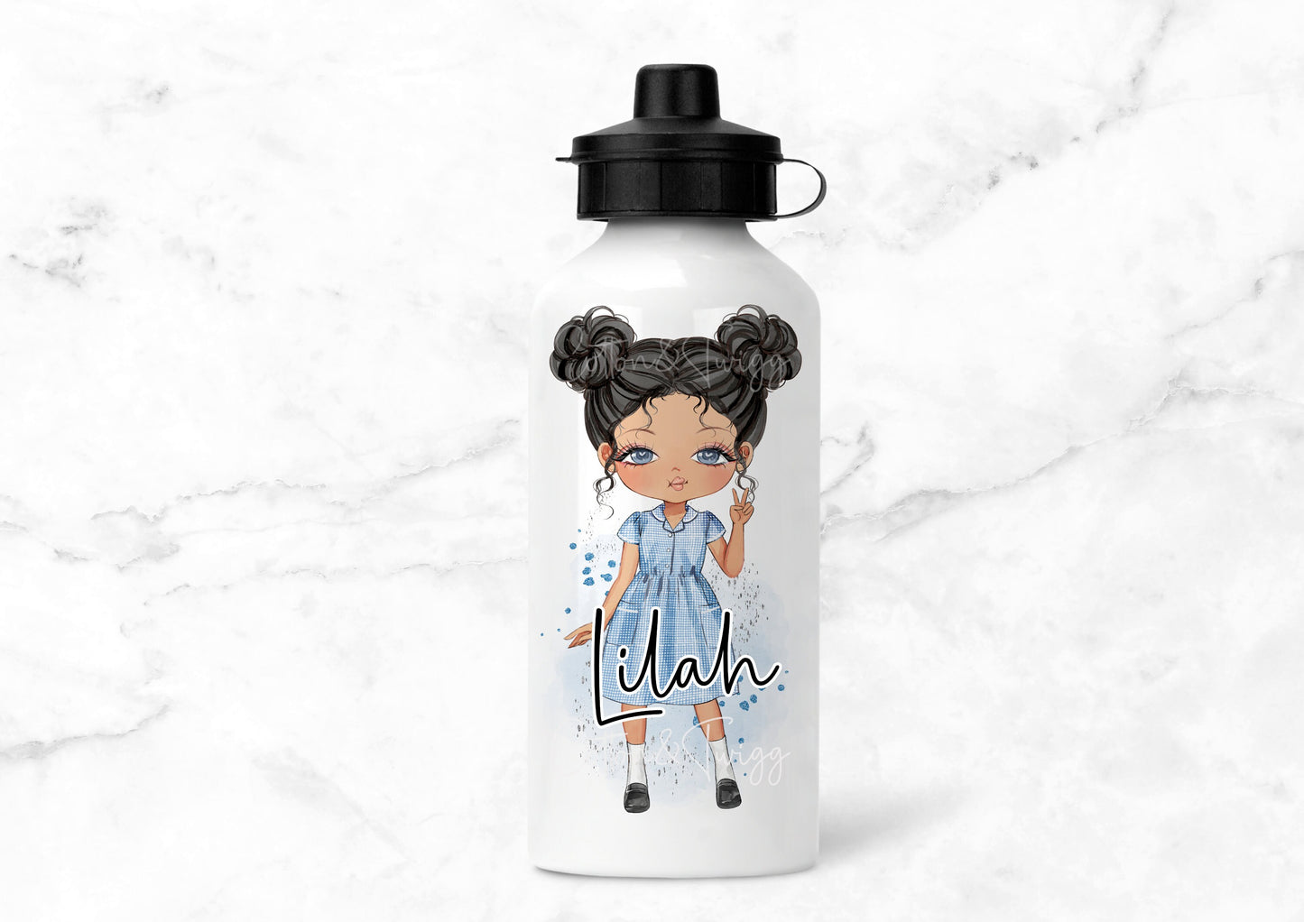 Personalised Girls Back To School Water Bottle