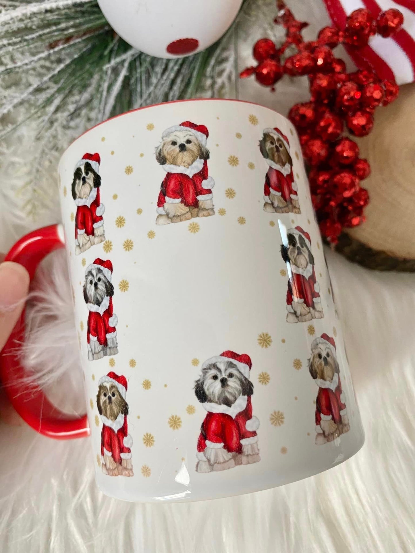 Shitzu Christmas Mug, Shitzu Dog Christmas Coffee, Tea Cup, Christmas Movie Mug, Secret Santa Gift, Festive Dog Lovers Gift
