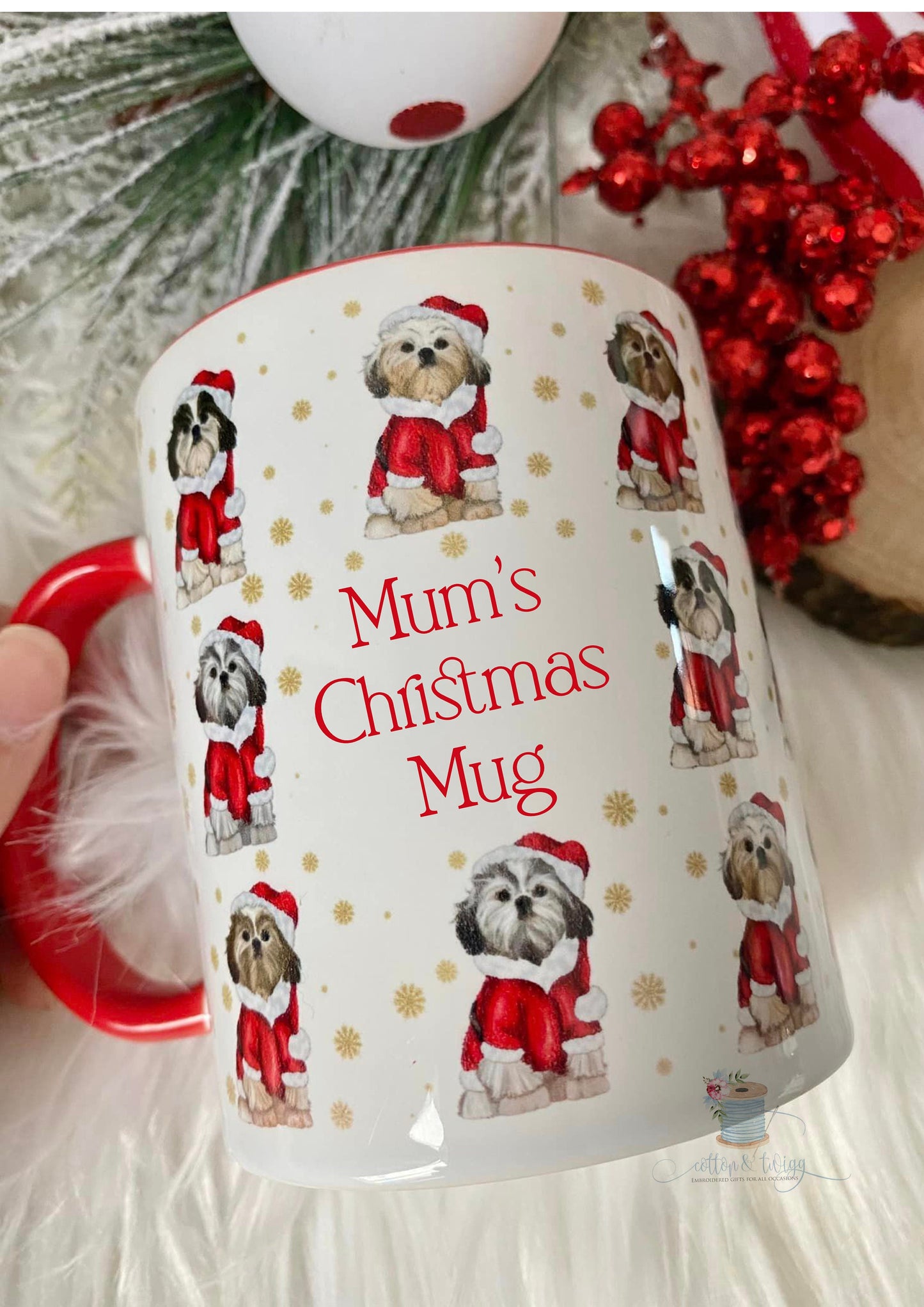 Shitzu Christmas Mug, Shitzu Dog Christmas Coffee, Tea Cup, Christmas Movie Mug, Secret Santa Gift, Festive Dog Lovers Gift