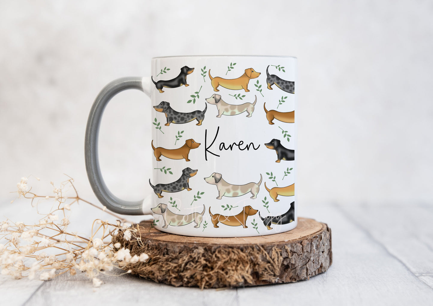 Personalised Daschund Mug, Sausage Dog Coffee, Tea Cup, Sausage Dog gift, Dog Lover Present, Animal Lovers Gift