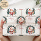 Personalised Christmas gift featuring Santa and a reindeer standing in front of a festive wreath with twinkling lights, gold stars, and the message ‘Merry Christmas Hollie’