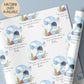 Personalised birthday gift wrap featuring a repeating watercolour design with a large blue number two, turtle, crab, jellyfish and sea plants, with “Happy 2nd Birthday” text and space for a personalised name.