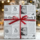 Christmas Gift Wrap, North Pole Chronicles Xmas Wrapping Paper Roll, North Pole Newspaper Wrapping Paper Sheet