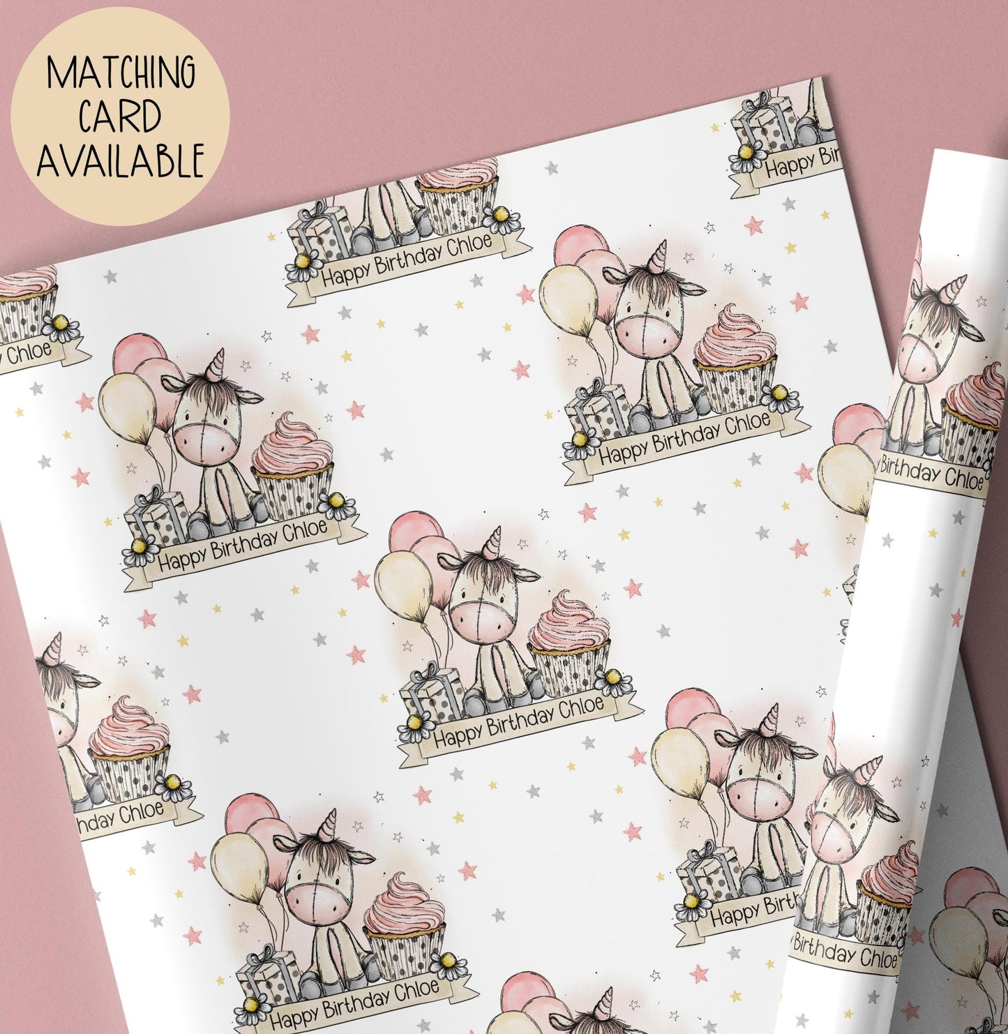 Personalised Unicorn Birthday Gift Wrap