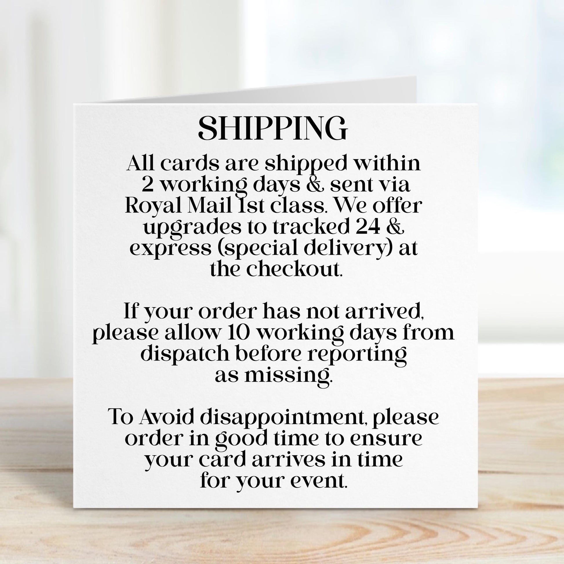 Shipping info