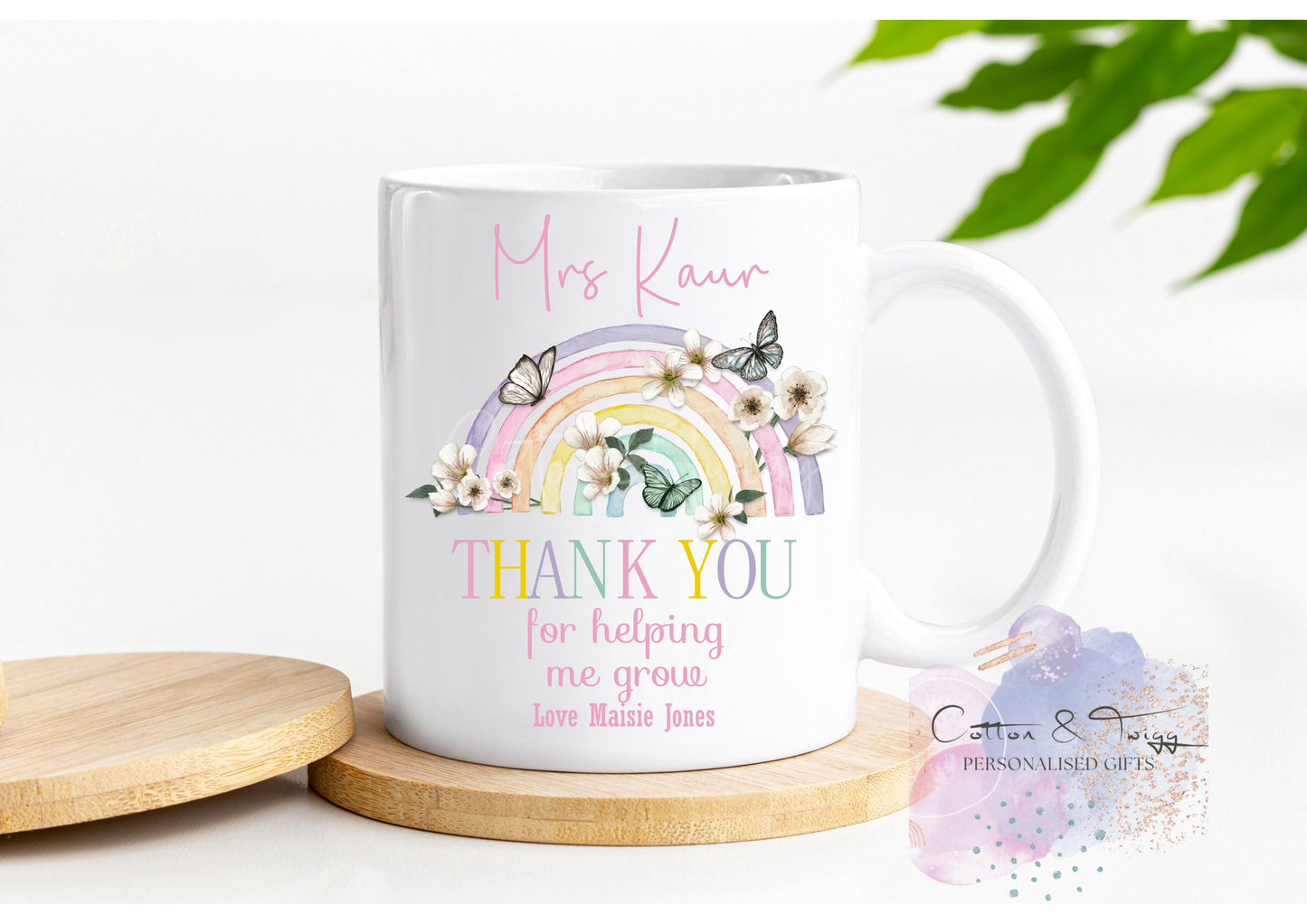 Personalised Thank You Mug, Teachers Personalised Mug, End Of Term Gift, Personalised Gift For Teacher's