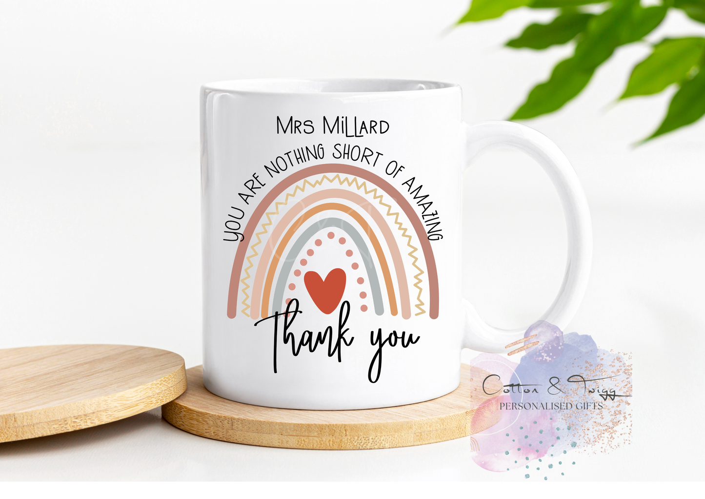 Personalised Thank You Mug, Teachers Personalised Mug, End Of Term Gift, Personalised Gift For Teacher's