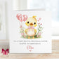Personalised 1st Birthday Card For Girls, Yellow Chick/Duck Greeting Card