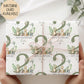 Personalised gift wrap for a 2nd birthday featuring a large sage green number '2' surrounded by cute dinosaurs & stars. The design includes the text ' Happy 2nd Birthday' Personalised with a name.