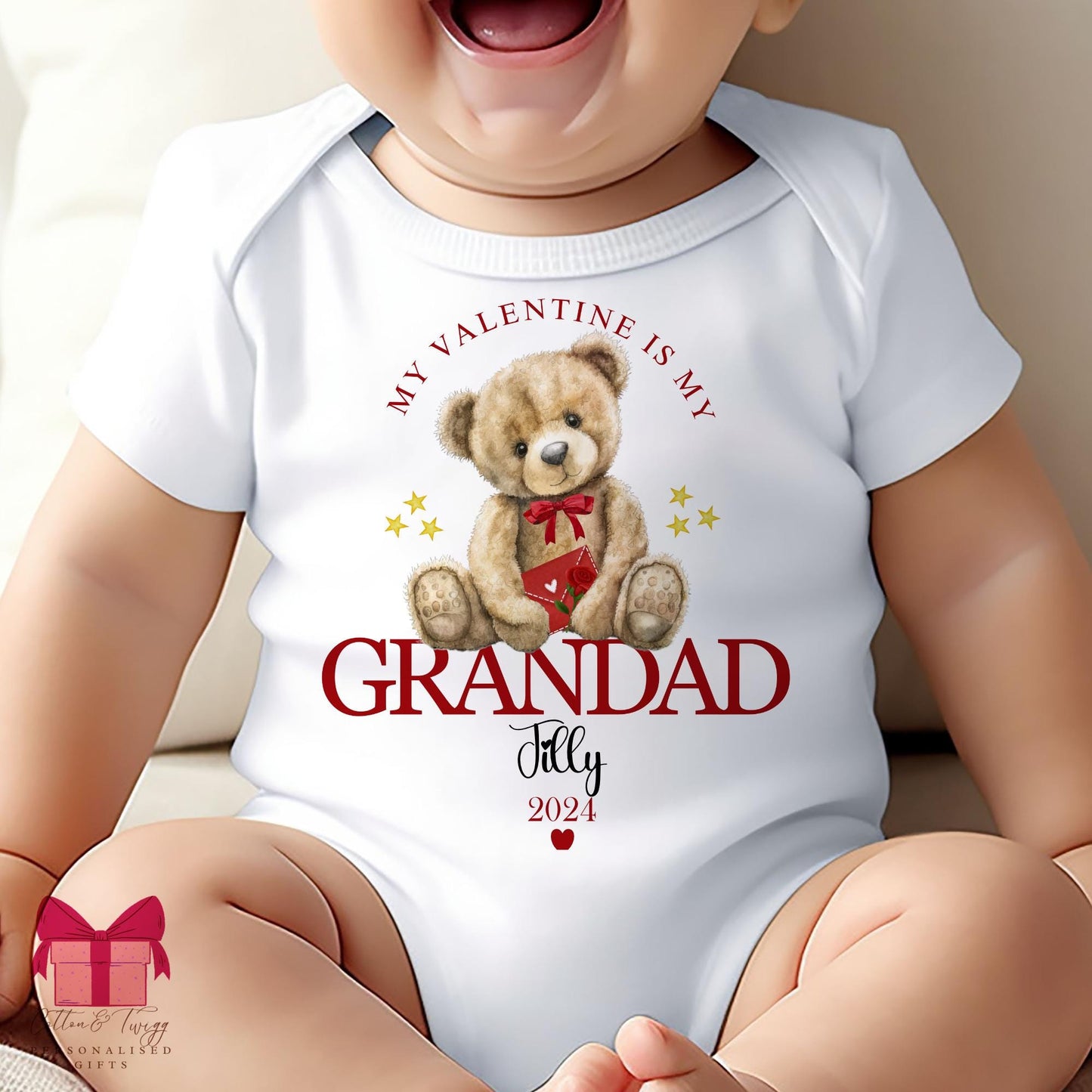 My 1st Valentines Sleepsuit, Daddy Is My Valentine, Valentines Baby Gift, Gender Neutral Valentines Vest/Bodysuit, Valentines Babygrow