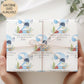 Personalised birthday gift wrap featuring a repeating watercolour design with a large blue number 2, turtle, crab, jellyfish and sea plants, with “Happy 2nd Birthday” text and space for a personalised name.