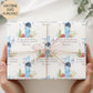 Personalised birthday gift wrap featuring a repeating watercolour design with a large blue number one, turtle, crab, jellyfish and sea plants, with “Happy 1st Birthday” text and space for a personalised name.