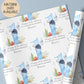 Personalised birthday gift wrap featuring a repeating watercolour design with a large blue number one, turtle, crab, jellyfish and sea plants, with “Happy 1st Birthday” text and space for a personalised name.