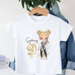 Personalised Girls Birthday T-Shirt,  Any Age, Any Name, Fashion Girl Birthday Gift, Rainbow Birthday T-Shirt, Cotton White Top