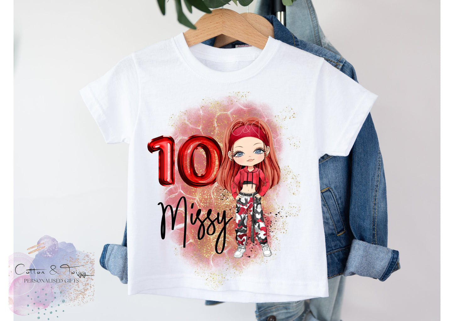 Personalised Girls  Birthday T-Shirt, Girls Dance Personalised Birthday Top, Any Age Birthday T shirt for Girls, Custom Dancers T-Shirt