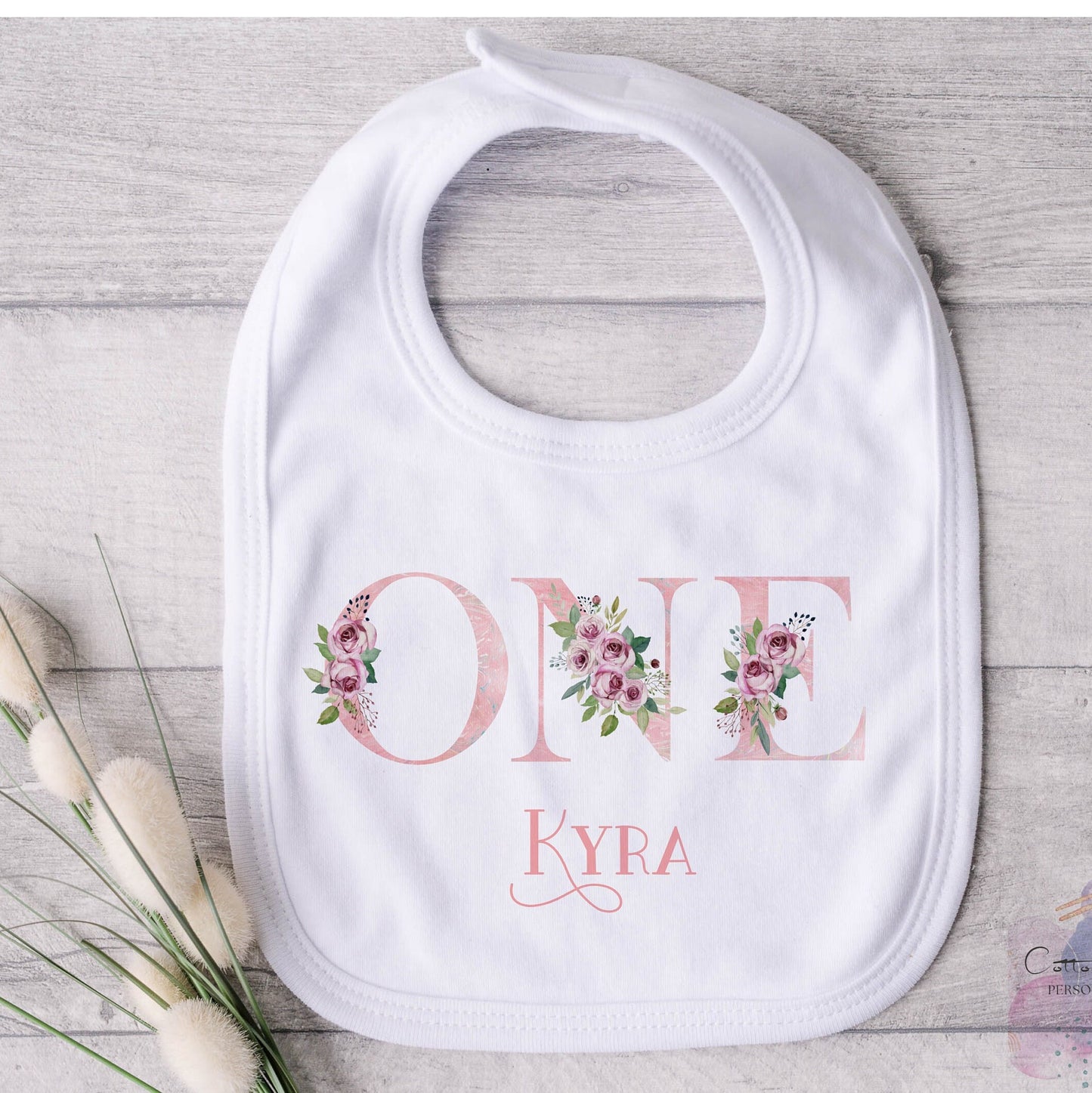Personalised When I Wake Up I Will Be One Sleepsuit, Personalised Pink  Floral Birthday Babygrow, Girls Birthday Sleepsuit