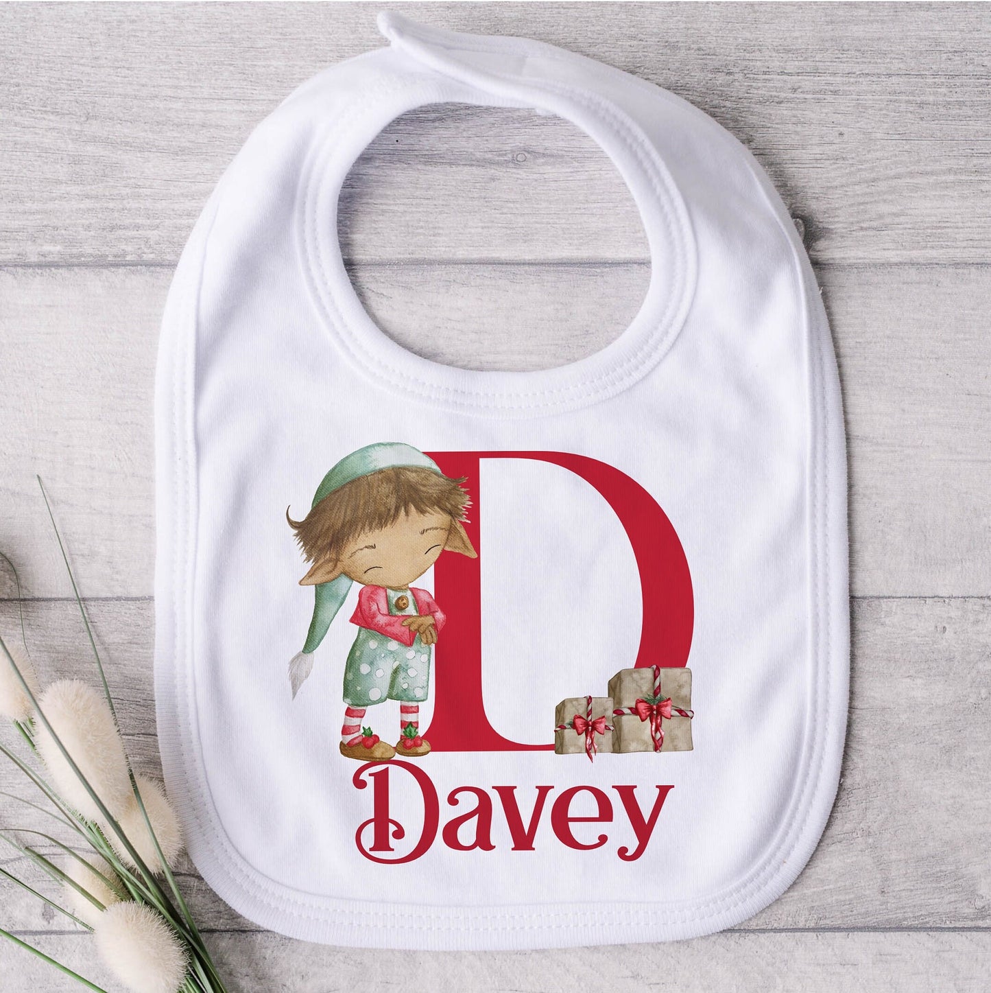 Personalised Elf Sleepsuit, Cotton Christmas Personalised Christmas Vest/Bodysuit, Christmas Elf Vest & Babygrow