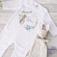 Personalised New Baby Sleepsuit, Vest/Bodysuit & Bib Little Pink Bunny Babygrow, Baby Shower Gift, New Baby Boy Present