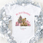 Pink Teddy Bear Baby's First Christmas Sleepsuit, Vest & Bib