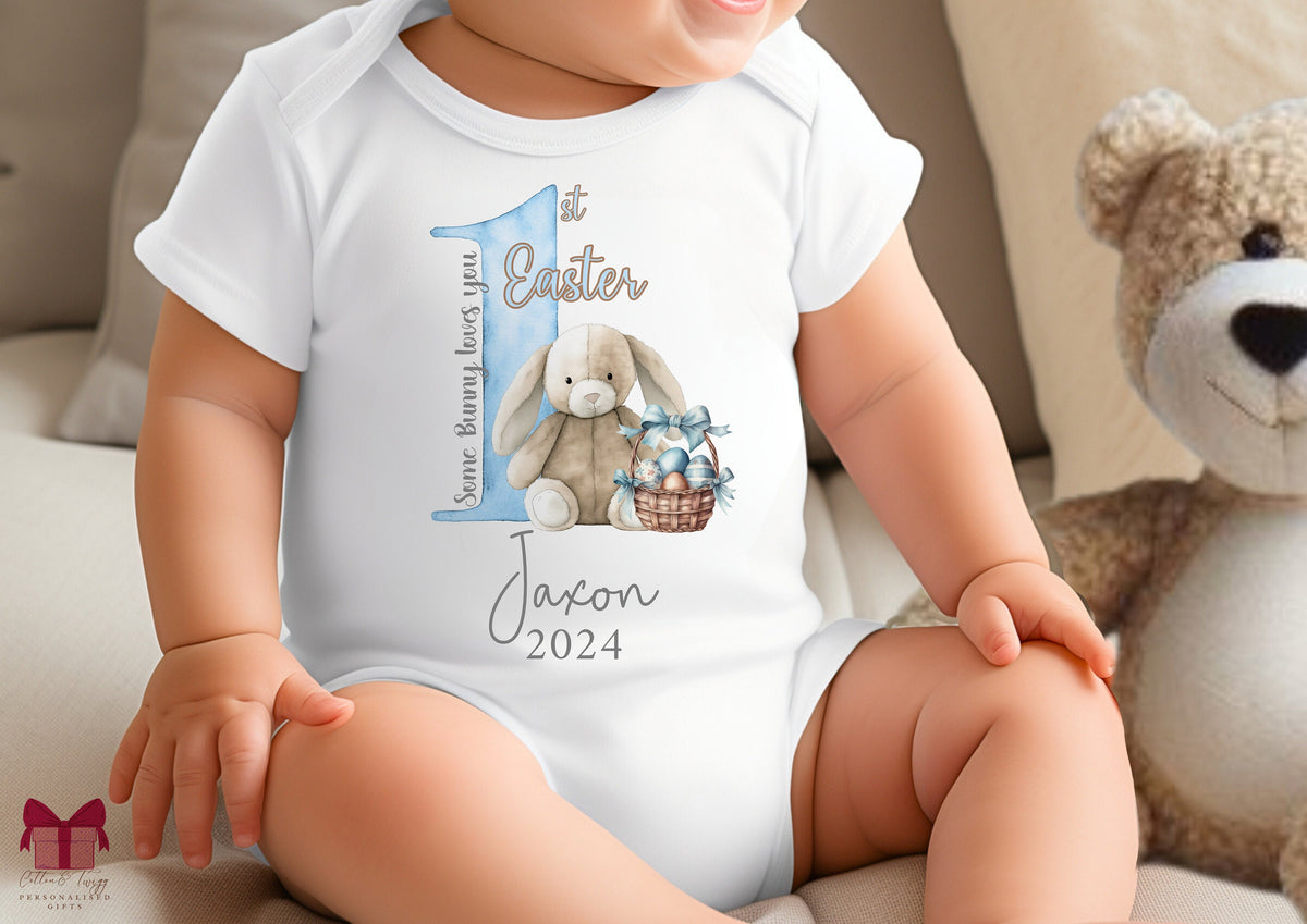Bunny First Easter Babygrow for Boys
