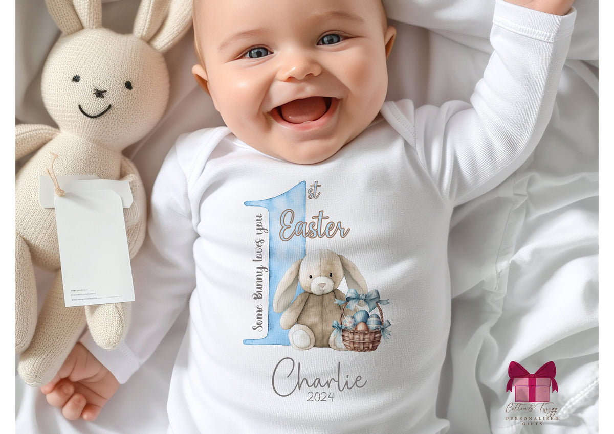 Bunny First Easter Babygrow for Boys