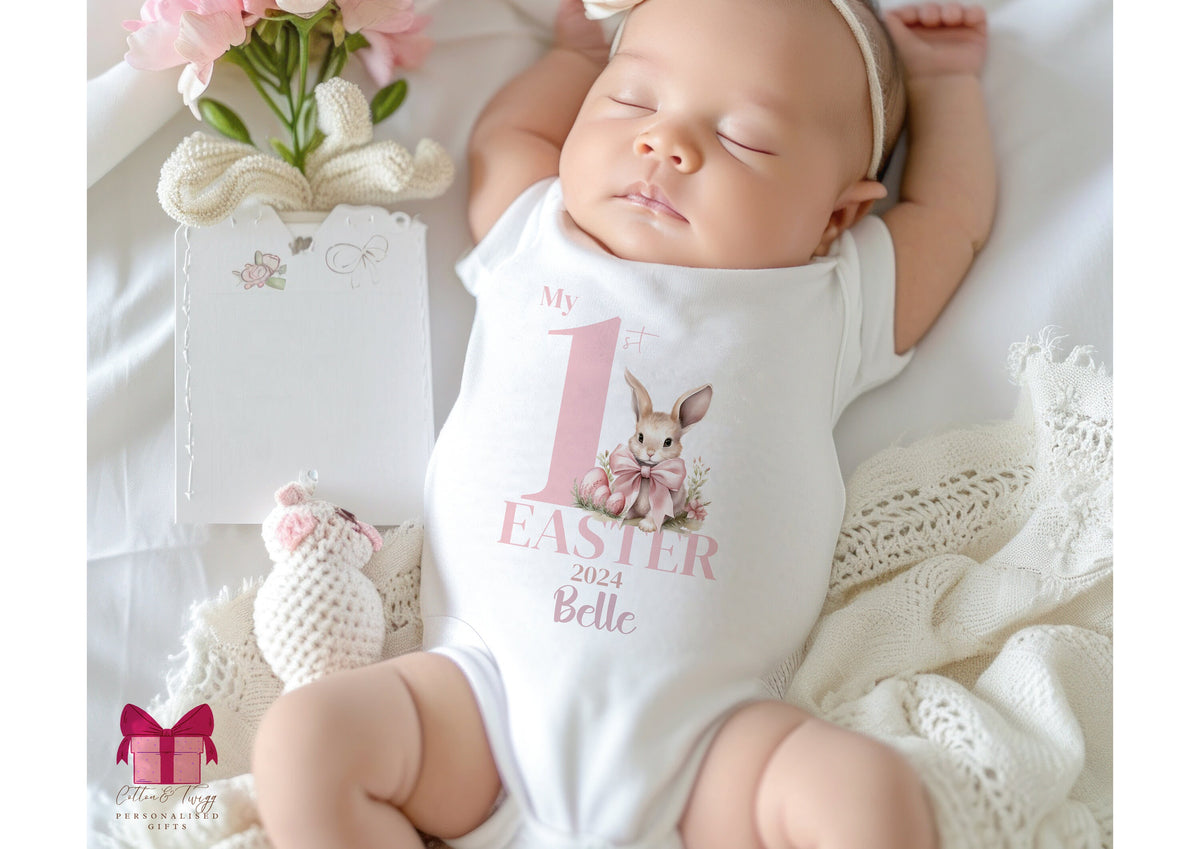 Bunny First Easter Sleepsuit for Girls
