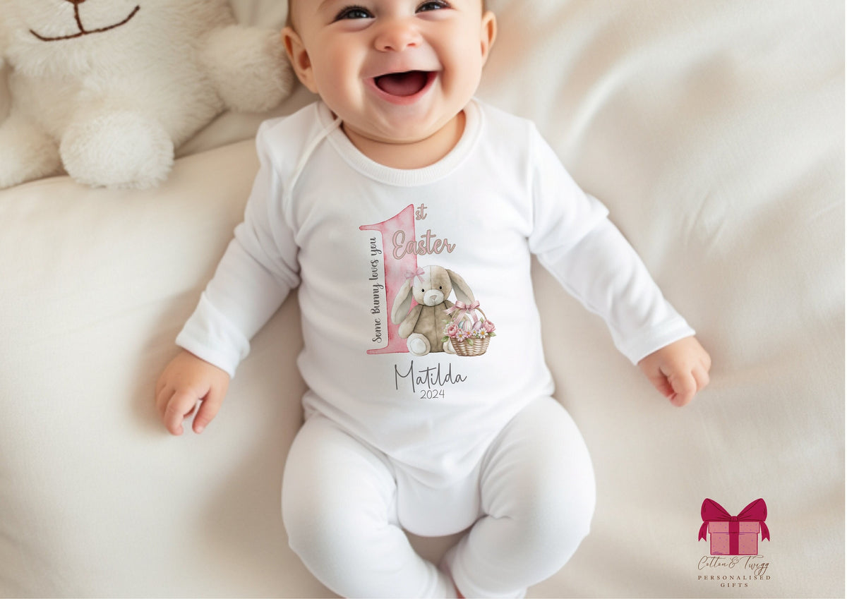 Girl's First Easter Bunny Sleepsuit
