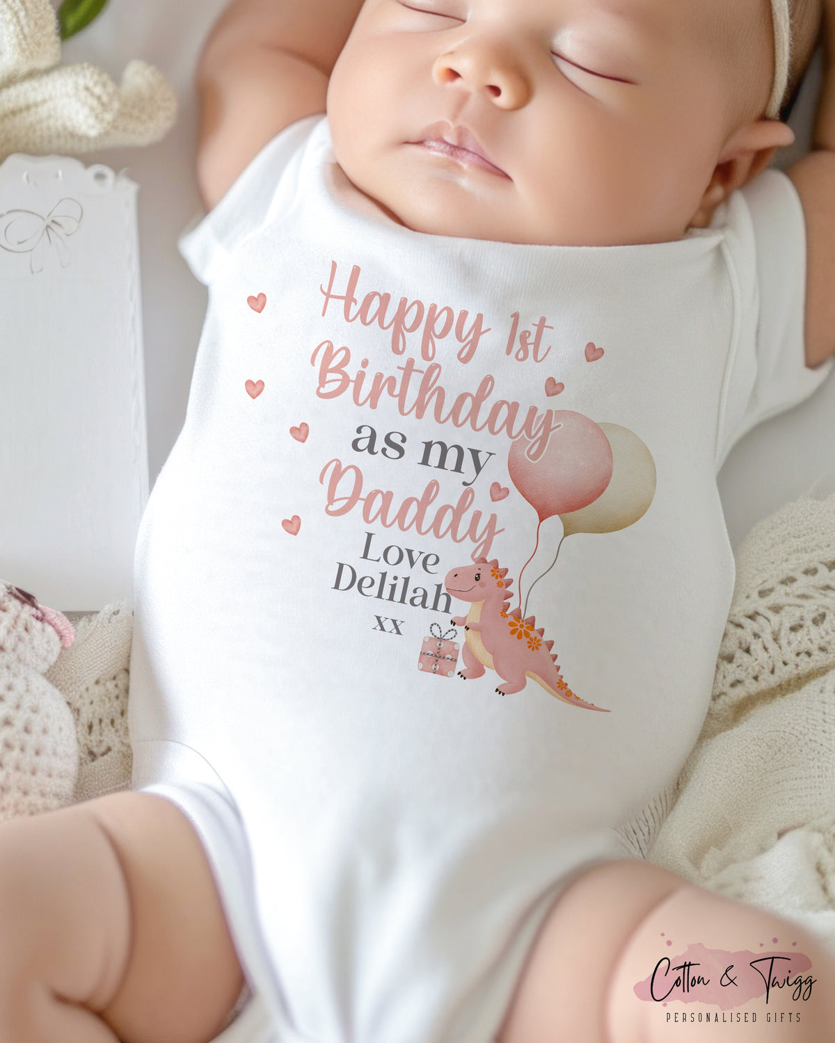 Dinosaur Daddy Birthday Babygrow