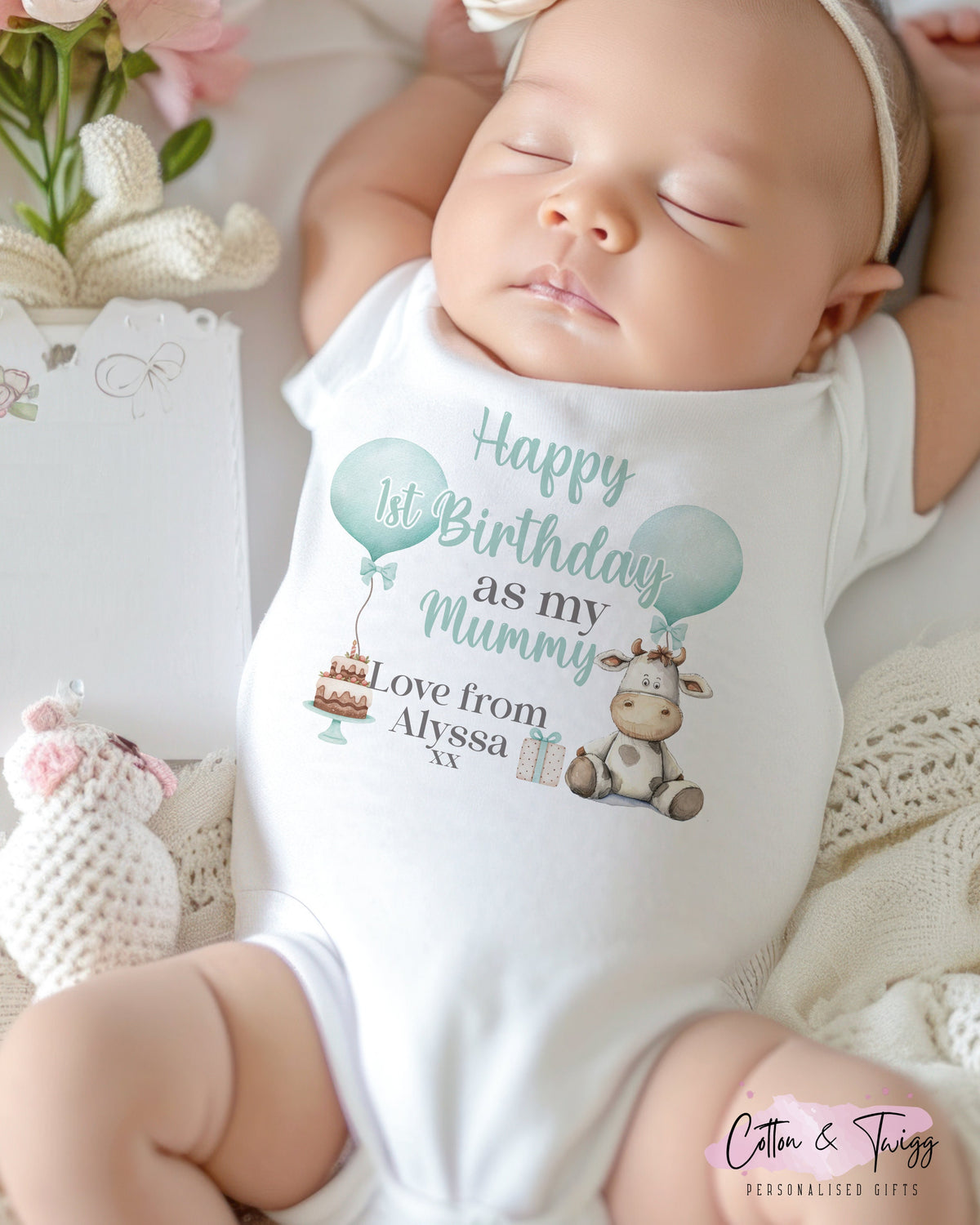 Dinosaur Mummy Birthday Sleepsuit