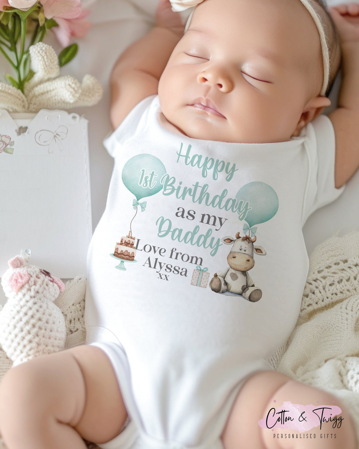 Cow Print Daddy Birthday Sleepsuit