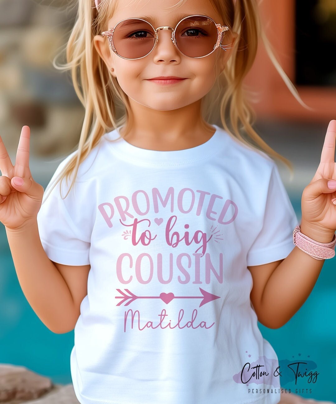 Big Cousin Announcement Vest for Girls