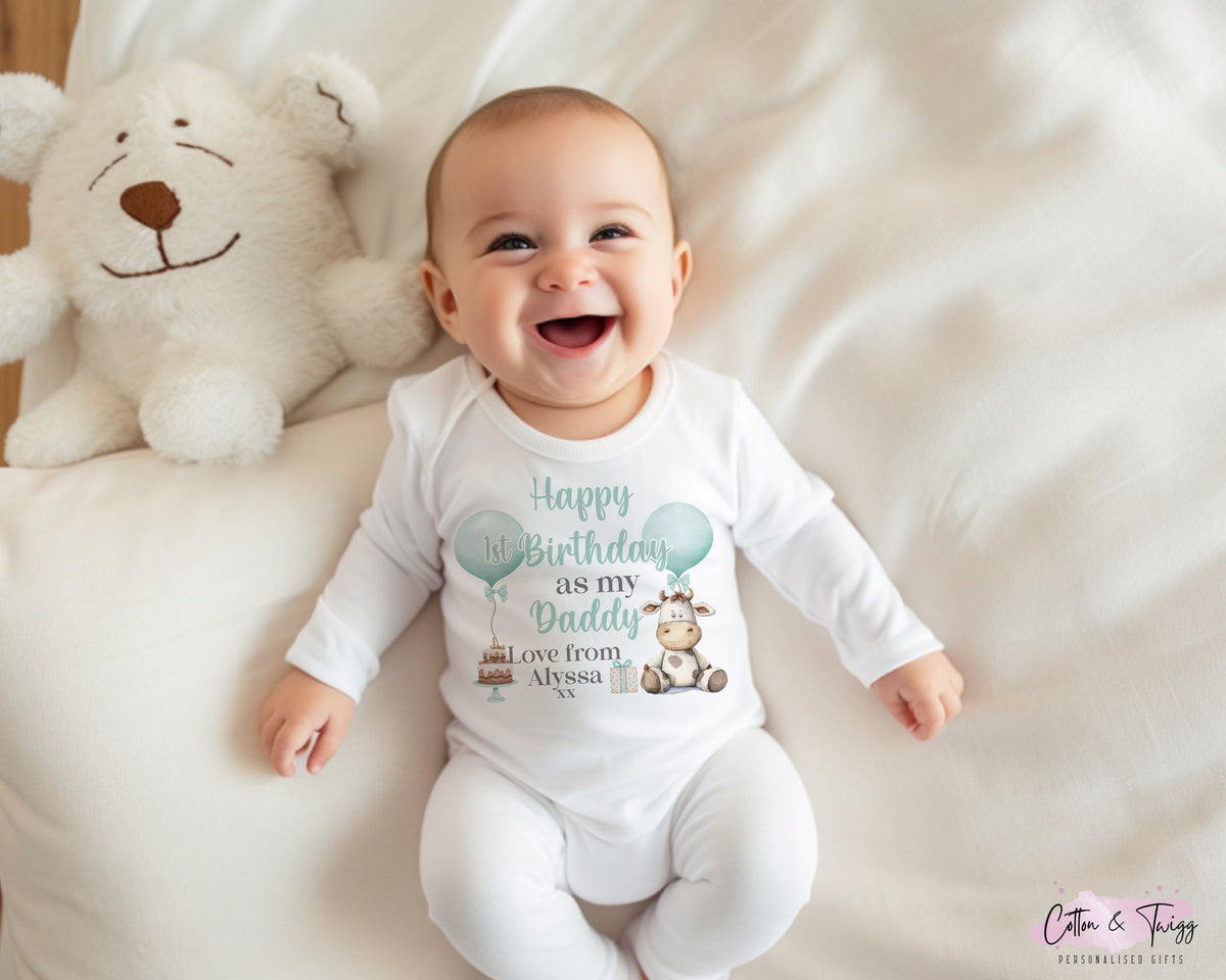 Cow Daddy Birthday Babygrow