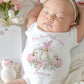 Pastel Pink Pumpkins My First Halloween – Personalised Sleepsuit, Vest & Bib