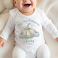 Sage & White Pumpkins My First Halloween – Personalised Sleepsuit, Vest & Bib