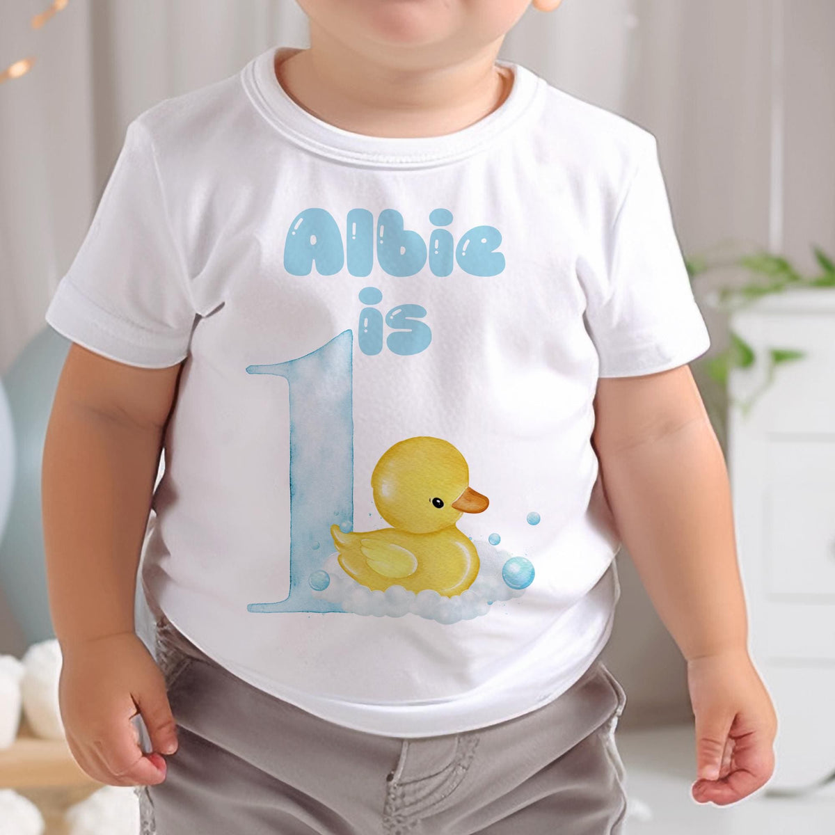 Duck First Birthday Long Sleeve Top