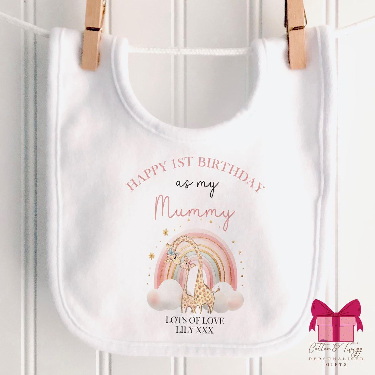 Giraffe Rainbow Mummy Birthday Sleepsuit