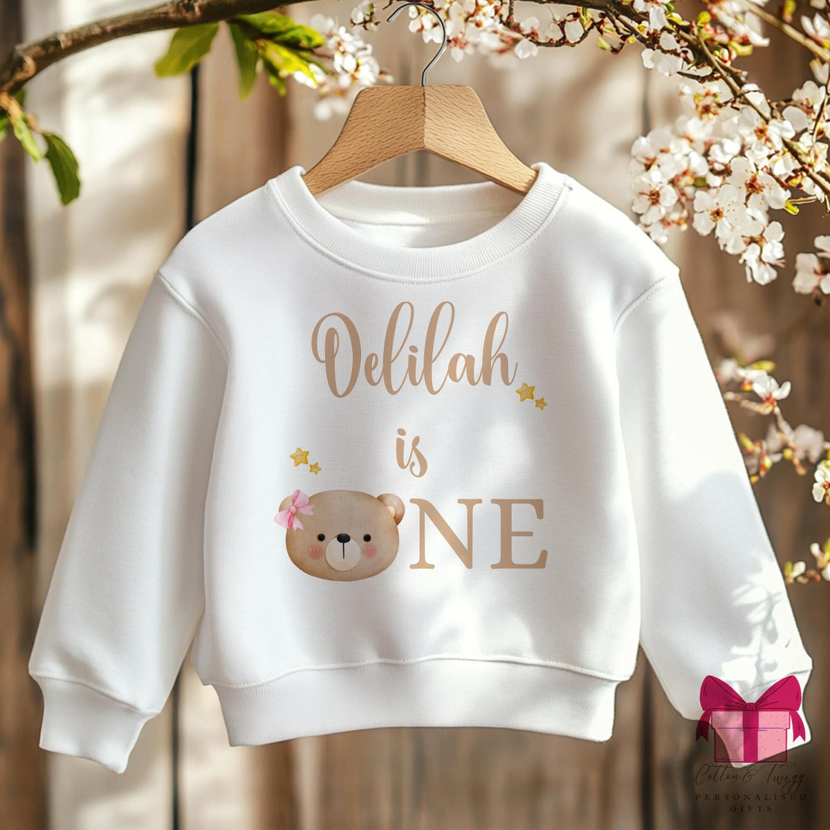 Bear is One personalised birthday sweatshirt