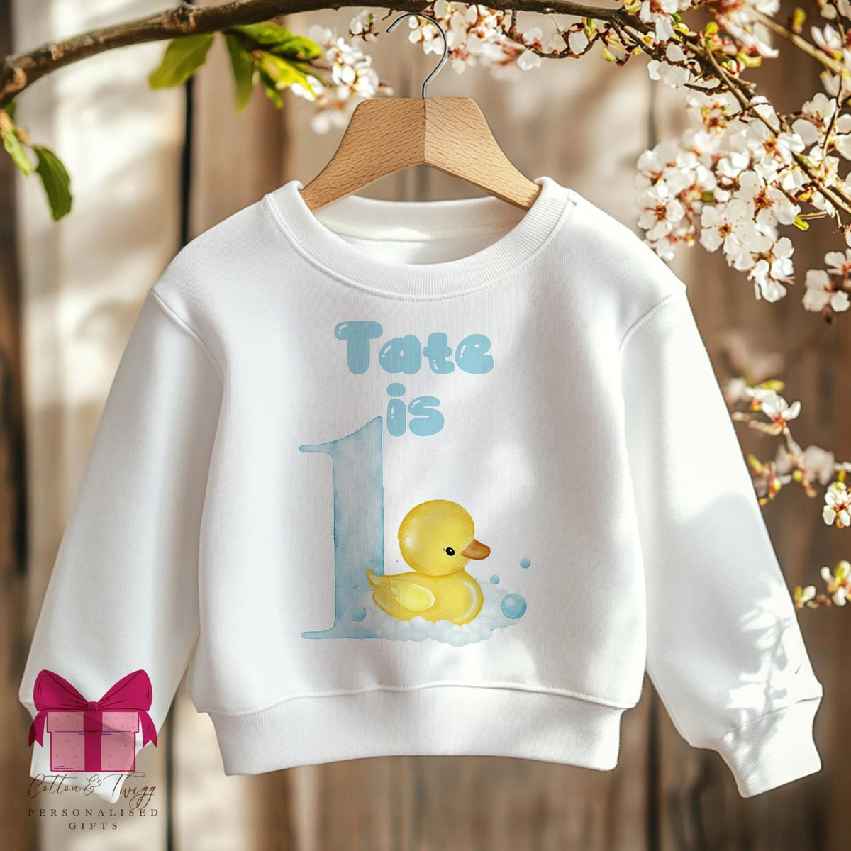 Duck is One personalised birthday sweatshirt