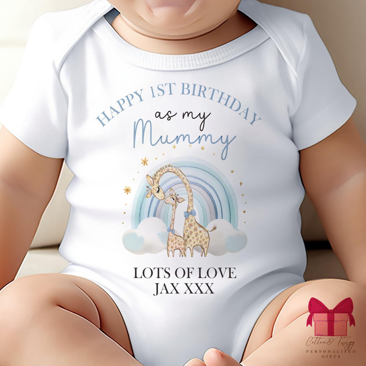 Giraffe Rainbow Mummy Birthday Sleepsuit