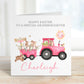 Pink Tractor Farm Animals Easter Card for Girls – photo 2