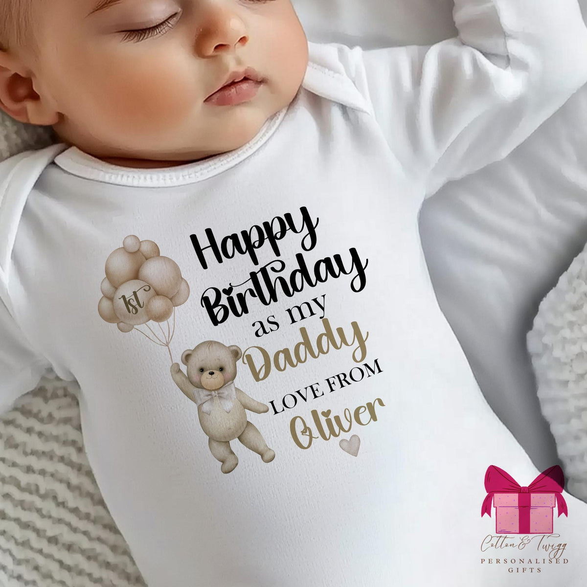 Daddy's First Birthday Vest and Babygrow