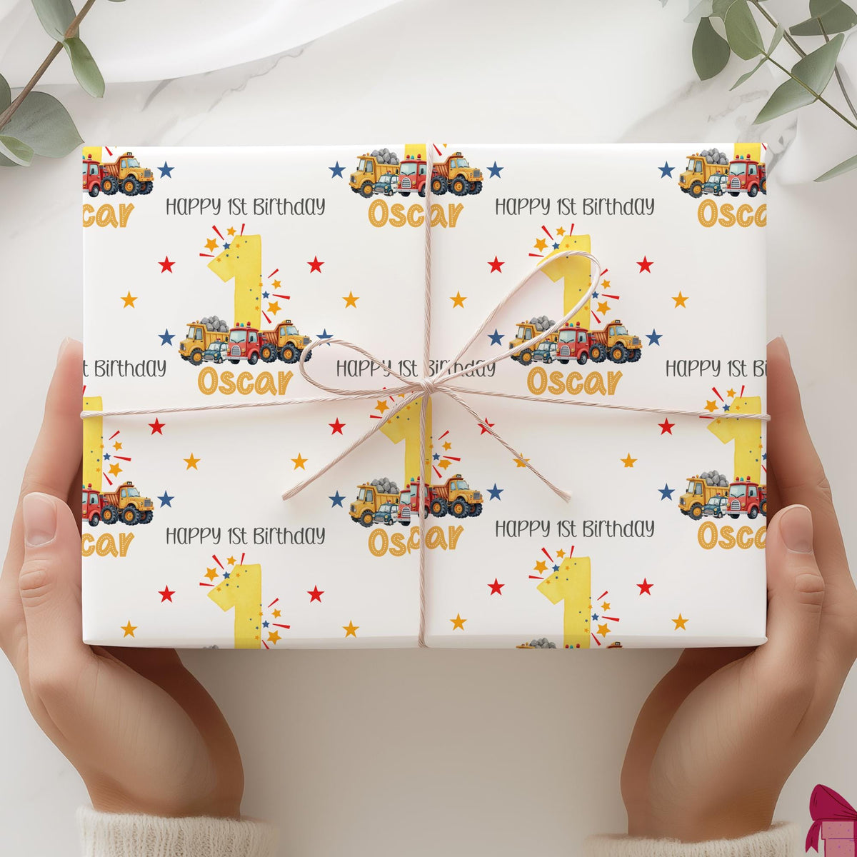 Kids digger birthday wrapping paper