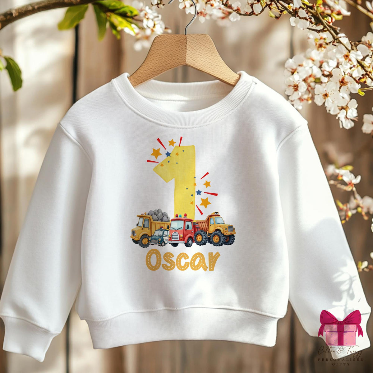 Truck Parade personalised birthday sweatshirt