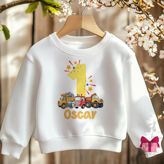 Truck Parade personalised birthday sweatshirt